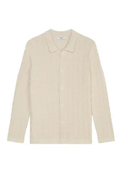 Herren Marc O´Polo Denim Cardigan mit Zopfmuster