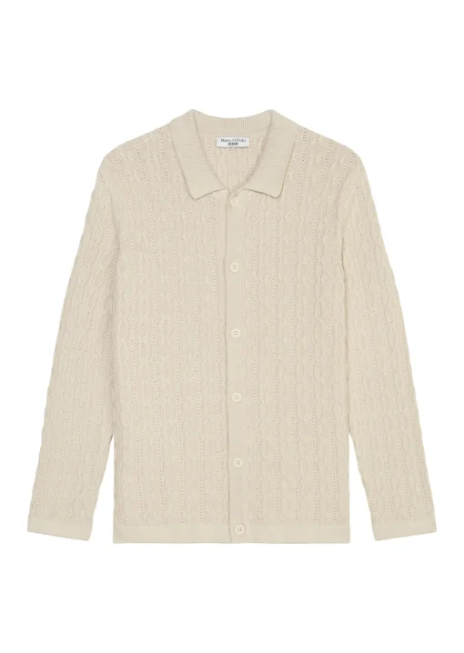 Herren Marc O´Polo Denim Cardigan mit Zopfmuster