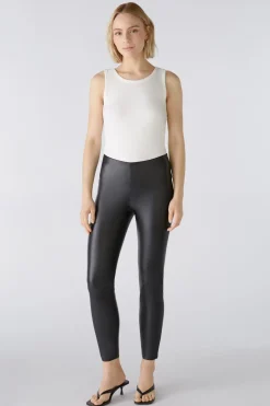 Damen Oui CHASEY Leggings in Lederoptik