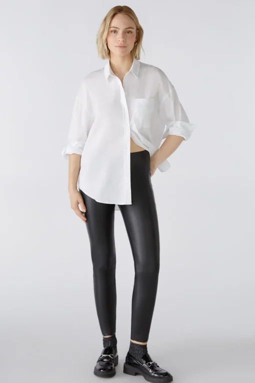 Damen Oui CHASEY Leggings in Lederoptik
