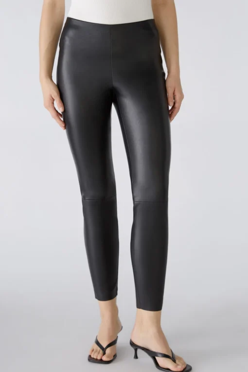 Damen Oui CHASEY Leggings in Lederoptik
