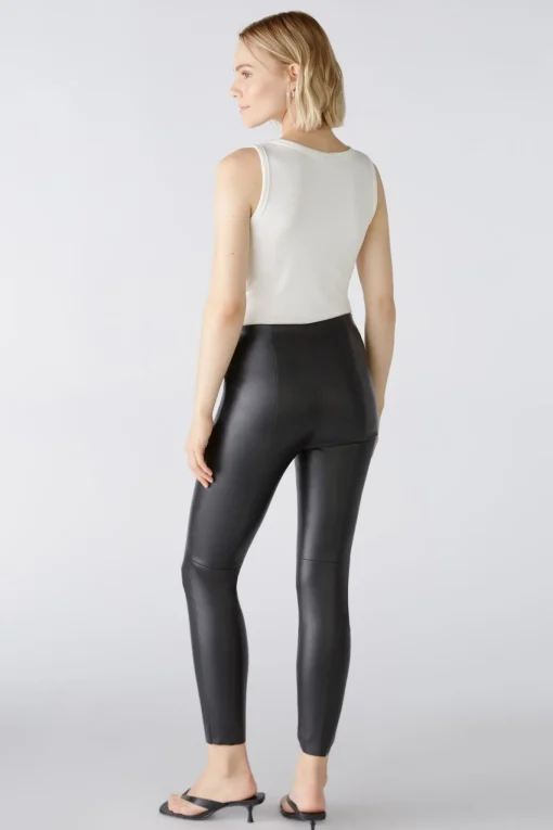 Damen Oui CHASEY Leggings in Lederoptik