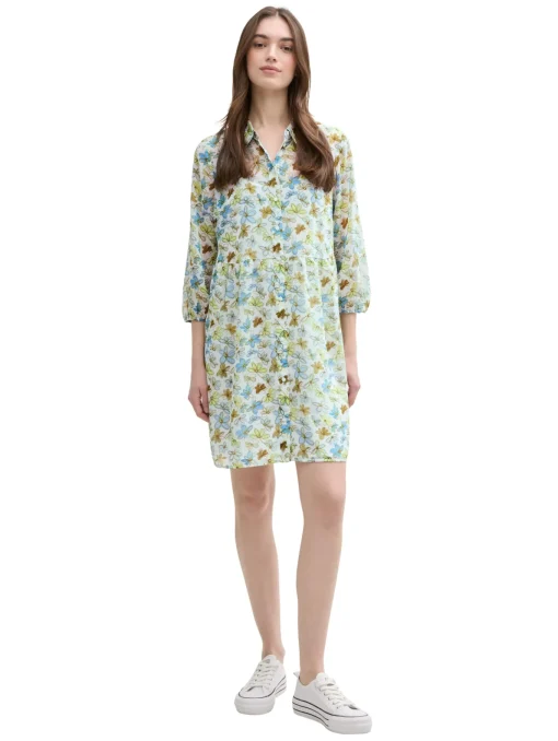 Damen Tom Tailor Denim Chiffon Minikleid