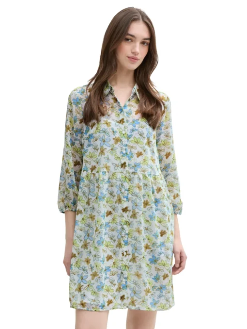Damen Tom Tailor Denim Chiffon Minikleid