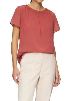 Damen s.Oliver BLACK LABEL Chiffonbluse mit Falten am Ausschnitt