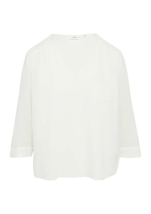 Damen s.Oliver BLACK LABEL Chiffon-Bluse mit Smokdetails