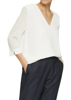 Damen s.Oliver BLACK LABEL Chiffon-Bluse mit Smokdetails