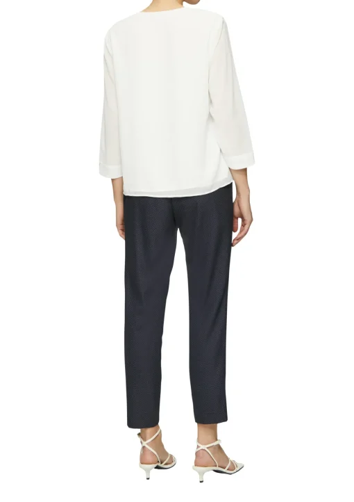 Damen s.Oliver BLACK LABEL Chiffon-Bluse mit Smokdetails