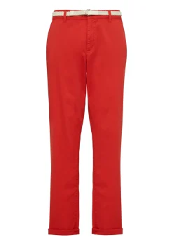 Damen s.Oliver Chinohose mit geflochtenem Gürtel und Garment Dye
