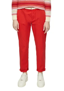 Damen s.Oliver Chinohose mit geflochtenem Gürtel und Garment Dye