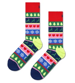 Damen Happy Socks Christmas Stripe Sock