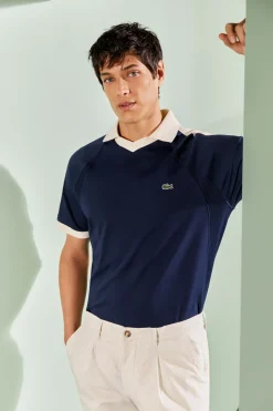 Herren Lacoste Classic Fit-Polohemd mit Piqué-Einsätzen