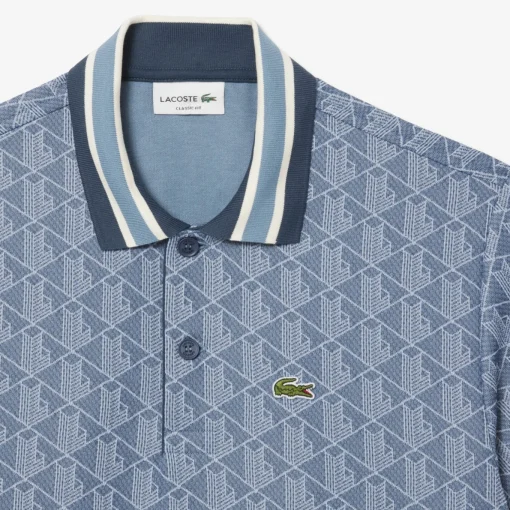 Herren Lacoste Classic Fit-Poloshirt mit Monogramm aus Jacquard