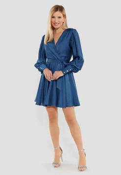 Damen Swing Day Cocktailkleid aus Satinchiffon