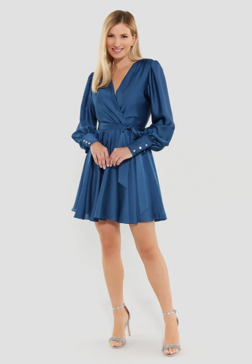 Damen Swing Day Cocktailkleid aus Satinchiffon
