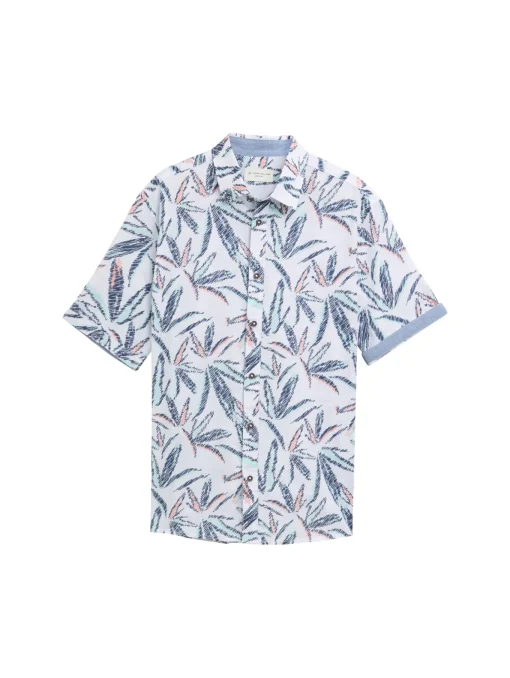Herren Tom Tailor Comfort Fit Hemd mit Palmen-Print