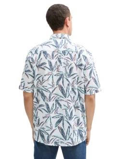 Herren Tom Tailor Comfort Fit Hemd mit Palmen-Print