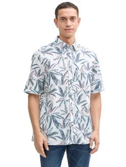Herren Tom Tailor Comfort Fit Hemd mit Palmen-Print