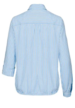 Damen Bianca Coole Schlupfbluse mit Polokragen und kurzer Knopfleiste