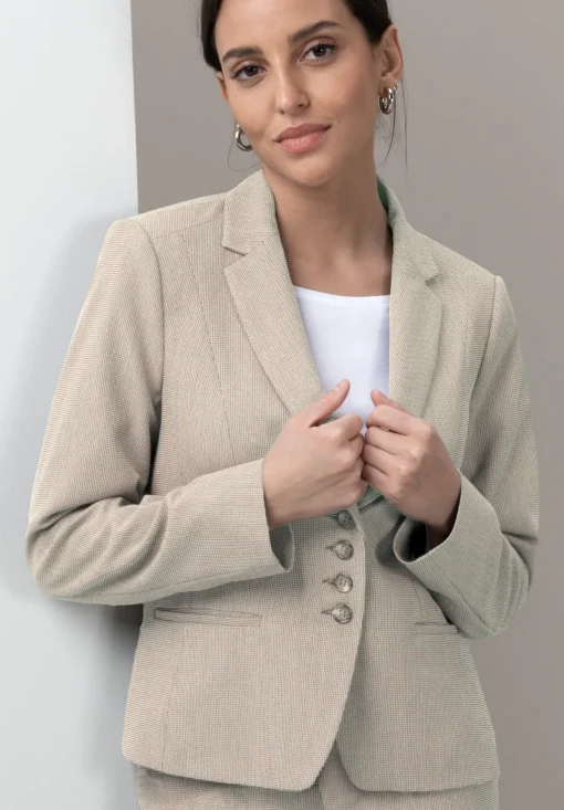 Damen Bianca Cooler Kurzblazer mit Reverskragen und Leistentaschen