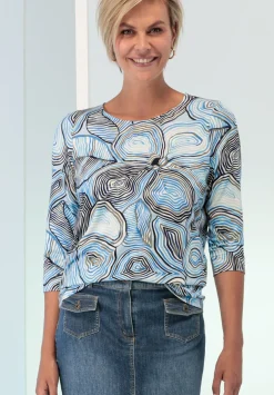 Damen Bianca Cooles Print-Shirt mit Rundhalsausschnitt