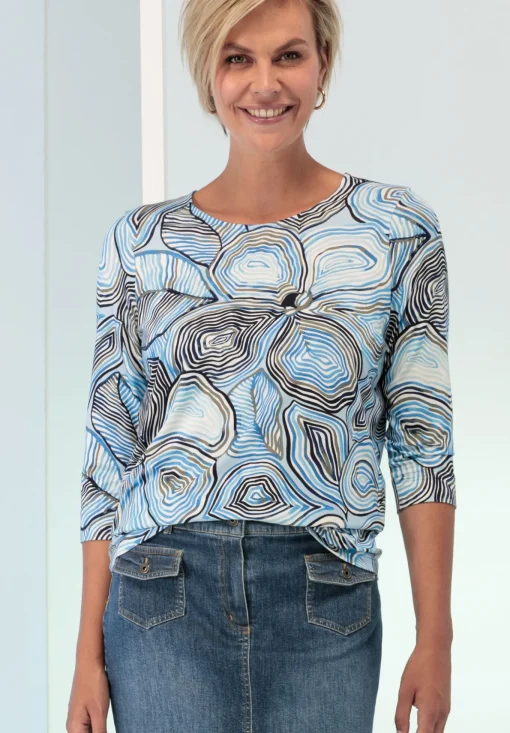Damen Bianca Cooles Print-Shirt mit Rundhalsausschnitt