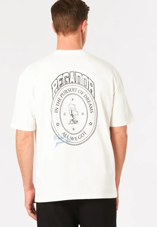 Herren Pegador CREGO OVERSIZED TEE WASHED WARM WHITE