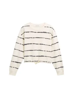 Kinder Tom Tailor Denim Cropped Sweatshirt im Batik-Look