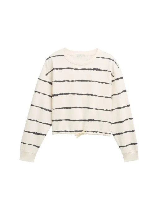 Kinder Tom Tailor Denim Cropped Sweatshirt im Batik-Look