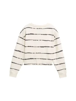 Kinder Tom Tailor Denim Cropped Sweatshirt im Batik-Look
