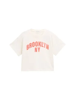 Kinder Tom Tailor Denim Cropped T-Shirt mit Print