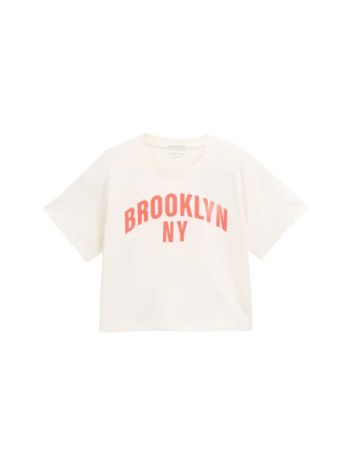 Kinder Tom Tailor Denim Cropped T-Shirt mit Print