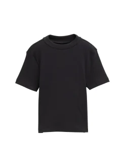 Kinder Tom Tailor Denim Cropped T-Shirt mit Rippstruktur
