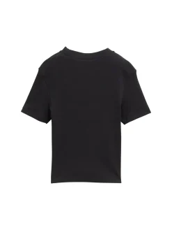 Kinder Tom Tailor Denim Cropped T-Shirt mit Rippstruktur