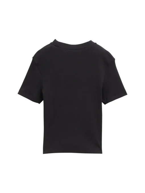 Kinder Tom Tailor Denim Cropped T-Shirt mit Rippstruktur