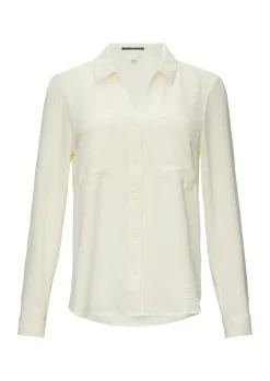Damen QS Crêpe-Bluse mit Brusttaschen