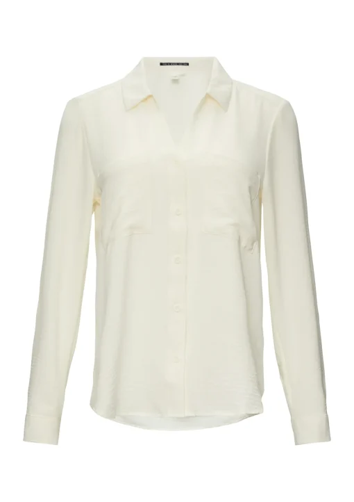 Damen QS Crêpe-Bluse mit Brusttaschen