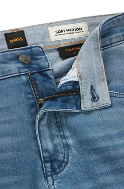 Herren Boss Orange Delaware Slim-Fit Jeans aus blauem Super-Stretch-Denim