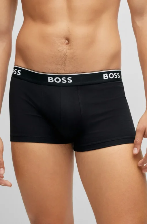 Herren Boss DREIER-PACK BOXERSHORTS AUS STRETCH-BAUMWOLLE MIT LOGOS AM BUND Power