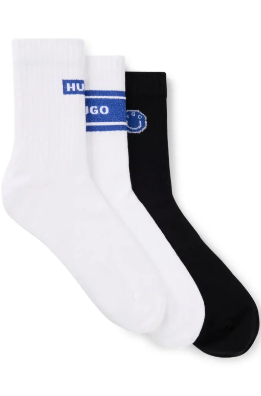 Herren Hugo Blue Dreier-Pack kurze Socken aus Baumwoll-Mix