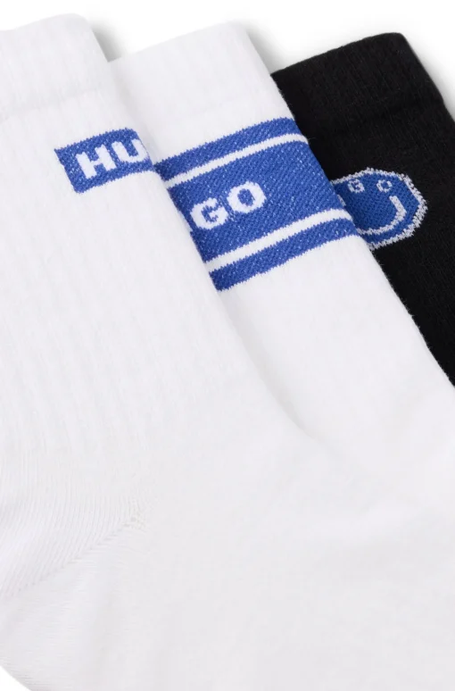 Herren Hugo Blue Dreier-Pack kurze Socken aus Baumwoll-Mix