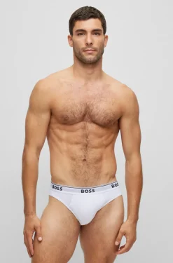 Herren Boss DREIER-PACK SLIPS AUS STRETCH-BAUMWOLLE MIT LOGOS AM BUND