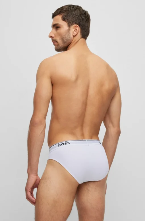 Herren Boss DREIER-PACK SLIPS AUS STRETCH-BAUMWOLLE MIT LOGOS AM BUND