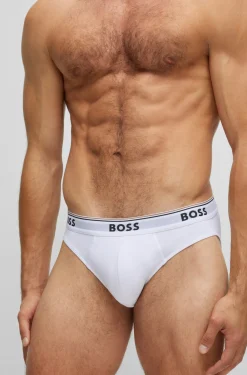 Herren Boss DREIER-PACK SLIPS AUS STRETCH-BAUMWOLLE MIT LOGOS AM BUND