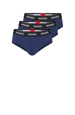 Herren Hugo Red DREIER-PACK SLIPS AUS STRETCH-BAUMWOLLE MIT LOGO AM BUND HIPBRIEF TRIPLETPACK