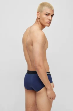 Herren Hugo Red DREIER-PACK SLIPS AUS STRETCH-BAUMWOLLE MIT LOGO AM BUND HIPBRIEF TRIPLETPACK