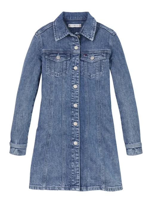 Kinder Tommy Hilfiger Durchgeknöpftes Hemdkleid aus Denim