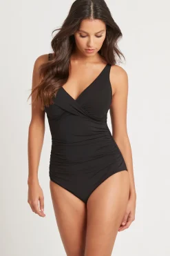 Damen SEA LEVEL Eco Essentials Einteiler mit überkreuzter Vorderseite
