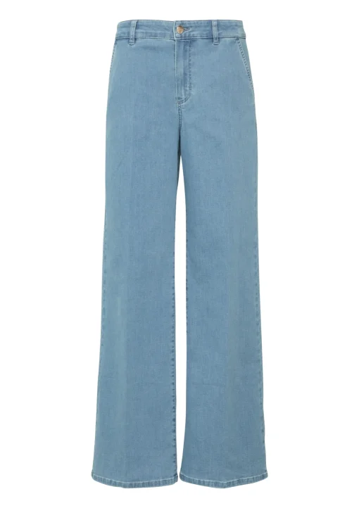 Damen Comma Elastische Wide-Leg-Jeans im Loose Fit