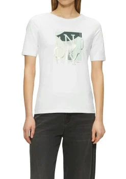 Damen s.Oliver Elastisches T-Shirt mit Frontprint im Slim Fit